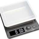Taylor Digital Kitchen Scale with Dishwasher Safe Stainless Steel Container and Snap On, 22 pound capacity, Black