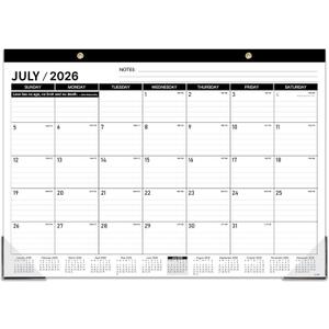 Desk Calendar 2026-2027 - JUL. 2026 - DEC 2027, 18 Months Large Desk Calendar 2026-2027, 17" x 12", Desk Pad, Large Ruled Blocks, to-do List & Notes, Best Desk/Wall Calendar for Planning or Organizing