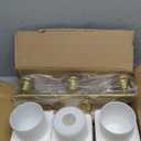 3-Light Bathroom Light Fixtures, Brushed Gold Vanity Light, Farmhouse Wall Lights with Milky White Frosted Glass Shades, Bathroom Wall Lamp for Mirror Kitchen Bedroom Hallway Living Room