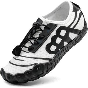 Kids Water Shoes Boys Girls Quick-Dry Beach Lightweight Toddler Barefoot Shoes Slip On Soft Walking Sneakers for Swim Beach Pool Black, 36 (4 Big Kid) White