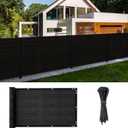 Cliselda 3ft x 50ft Privacy Fence Screen, Heavy Duty Fencing Mesh Shade Cover Fencing for Outdoor Yard Wall Garden Backyard, Cable Zip Ties Included (3' x 50', Black)