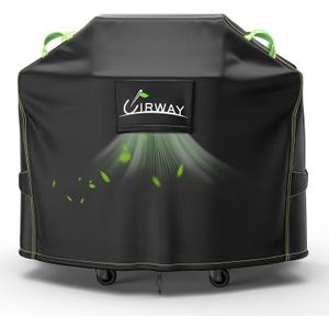 UIRWAY Grill Cover for Outdoor Grill 58 Inch, 600D Heavy Duty Waterproof BBQ Cover, UV & Fade Resistant Gas Grill Covers with Reflective Strip and Air Vent, Black