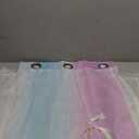 Curtains for Girls Bedroom Decor, Rainbow Blackout Curtains for Kids/Little Girl Room Decor, Unicorn Wall Decals, Pink Purple Green,63 x 34 inches,1 Panel