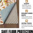 Non Slip Rug Pad Rug Gripper for Hardwood Floors, 5x7Ft Anti Skid Mat for Under Area Rugs, Thick Cushioned Carpet Pad for Floor Protection