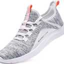ALEADER Women's Energycloud Slip On Walking Shoes Pure Running Shoes for Gym Workout Treadmill Running Errands White Gray Size 7 US