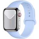 Sport Watch Band Compatible with Apple Watch Band 38mm 40mm 41mm 42mm 44mm 45mm 46mm 49mm Women Men, Soft Silicone Replacement Strap with Classic Clasp for iWatch Ultra SE Series 10/9/8/7/6/5/4/3/2/1 (Mist blue, 44mm/45mm/46mm/49mm/42mm(Series 3) M/L)