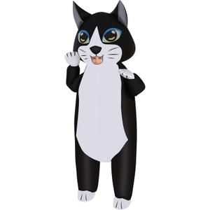 M MH ZONE Inflatable Cat Costume for Adults & Kids - Funny Black & White Blow Up Suit for Halloween Party M MH ZONE Inflatable Cat Costume for Adults & Kids - Funny Black & White Blow Up Suit for Halloween Party