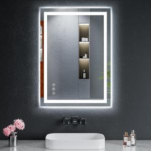 30"x50" LED Bathroom Mirror with Lights, Anti-Fog, Backlit+Frontlit