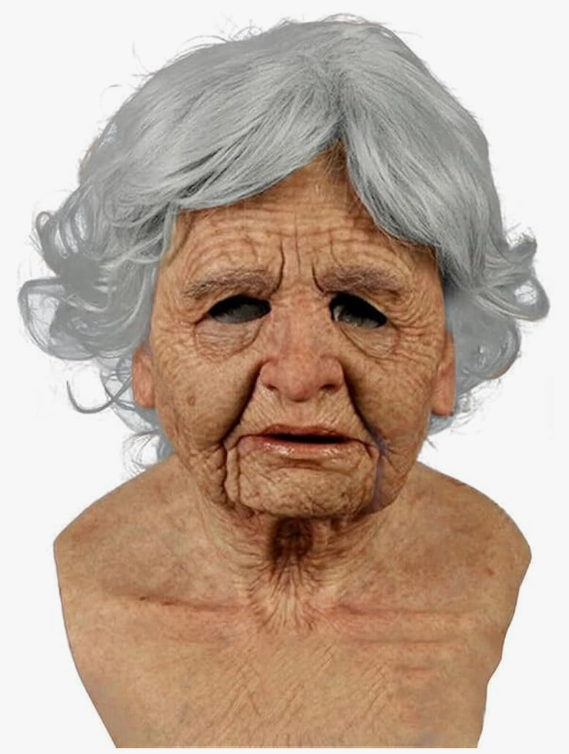Halloween Mask Realistic Old Man Mask Creepy Human Latex Mask,Scary Wrinkle Halloween Cosplay Costume Mask Party Props