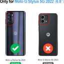 Antsturdy Compatible with Motorola Moto G Stylus 5G 2022 Wallet Case with Card Holder for Women Men Phone Case RFID Blocking PU Leather Flip Cover with Strap Zipper Credit Card Slots,Light Purple