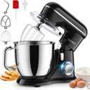 Stand Mixer, KICHOT 10+P Speed 4.8 Qt. Household Stand Mixers, Tilt-Head Dough Mxier with Dough Hook, Beater, Wire Whisk & Splash Guard Attachments for Baking, Cake, Cookie, Kneading, SM-1533,Black