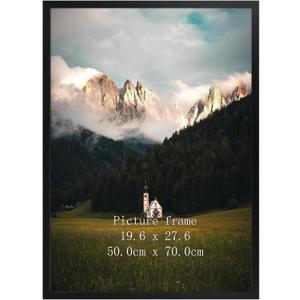 Giftgarden 19.7x27.6 Puzzle Frame Black, 50x70cm Picture Frame for 1000 Pieces Puzzles Wall Display, Single