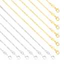 50 Pack Silver Plated Necklace Chains Bulk, Cable Chain Pack for Jewellery Making (18 Inch, Silver and Gold)