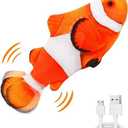 Electric Moving Fish Interactive Plush Toys (Multicolored)