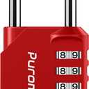 Puroma 1 Pack Combination Lock for Locker 4 Digit Outdoor Waterproof Padlock for School, Gym, Sports, Fence, Toolbox, Gate, Case, Outdoor, Hasp Storage (Red)