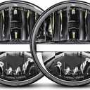7 Inch LED Headlight Round DOT Approved Classic LED headlights Compatible with JK TJ LJ CJ H6024 Turn Signal Amber White DRL Headlamps, 2PCS