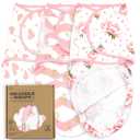 Bublo Baby Swaddles for Newborns  Zipper Swaddles 0-3 Months, 3-Pack  Organic Infant Sleep Sack with Zipper  Adjustable & Breathable Swaddle Blanket Wrap for Newborn Girls (Pink Floral)
