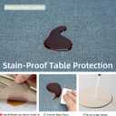 Round Wipeable Placemats Set of 6  Faux Leather Round Table Mats, Waterproof & Washable Vinyl Placemats, Circle Design for Dining Table Decor Charcoal Blue