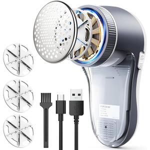 POPCHOSE Fabric Shaver, Sweater Shavers to Remove Pilling, Lint Shaver with 6-Leaf Blades, Electric Lint Remover for Clothes, Couch, Furniture, Fuzz, Lint Ball, Pillings, USB Rechargeable