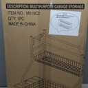 Sports Equipment Garage Organizer - Heavy Duty Garage Organization Ball Storage Rack with Basket, Hooks and Rolling Cart for Sports Gear and Toy Storage, Indoor/Outdoor Use, Black