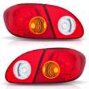 Headlights and Tail Lights Assembly Combo for 2003-2008 Toyota Corolla Head/OE Factory Style Red Outer and Inner Taillights Rear Brake Lamps Replacement,Black Housing Amber Reflector with Chrome Trim