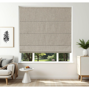 Joydeco Cordless Roman Shades, Linen Window Blinds, 41" W×75" H, Linen