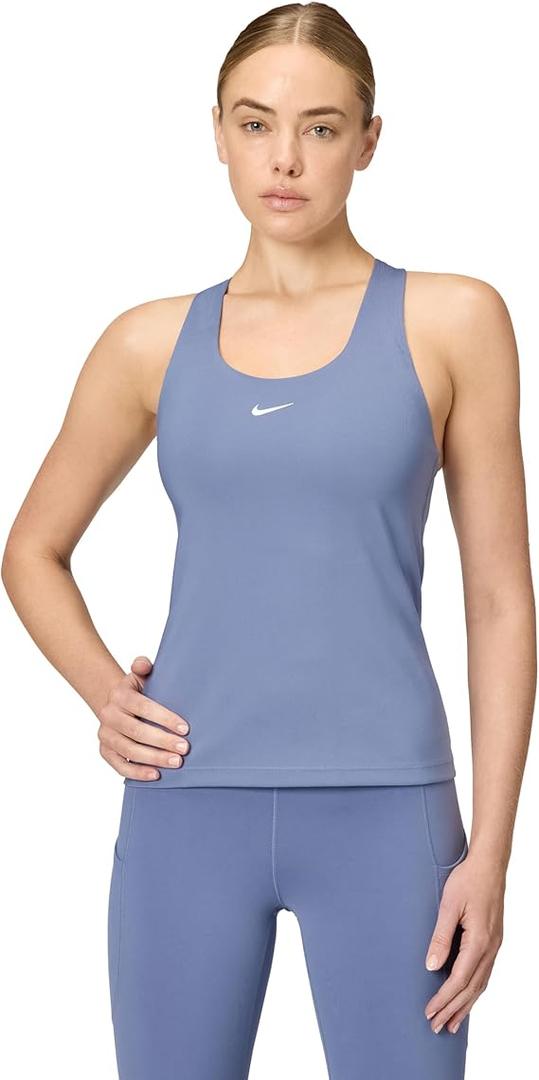 Nike Women's Swoosh MediumSupport Padded Sports Bra Tank, World Indigo/White, 2XL