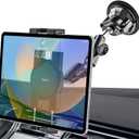 woleyi Metal Tablet Holder for Car Mount - Heavy Duty Tablet & iPad Mount for Truck Dashboard Windshield with Super Suction Cup, for iPad Pro 12.9 Air Mini, Galaxy Tab, Z Fold, iPhone, 4.7-13" devices