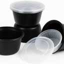50 oz Disposable Bowls with Lids Double Layer Soup & Food Containers for Takeout, Salad & Healthy Meal Prep, Microwave & Freezer Safe, 25