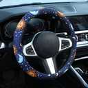 Astrology Sun Moon Celestial Steering Wheel Cover Auto Steering Wheel Protector, Anti-Slip, Breathable, Absorbing Sweat, Universal Car Accessories 14.515 inch,Fit for Most Car, Trucks, SUV