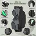 Golf Cart Bag 15 Way Organizer Divider Top Golf Club Cart Bag for Men Women with Cooler, Handles and Rain Cover. Dark Green