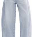 Barrel Jeans for Women Baggy High Waisted Wide Leg Jeans Strechy Y2K Comfort Ankle Denim Pants, Size 4