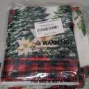 XCHI Red Plaid Poinsettia Winter Snowman Christmas Tree Tablecloth Rectangle Christmas Table Cloth Washable Table Covers for Indoor Dining Home Party Xmas Decorations 60x120 Inch