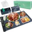 Food Warming Mat – Fast Full-Surface Heating Pad, Hot Plates with 5 Temperature Settings & 4H Timer, Portable Food Warmer & Versatile Roll-Up Silicone Mat - Electric Warming Tray for Parties Buffets