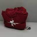 KinCam Loveseat Recliner Covers with Middle Console Slipcover, Recliner Sofa Covers 2 Seat Couch Cover Stripe Jacquard Furniture Protector Covers with Elastic Bottom for Kids, Pets (Burgundy)