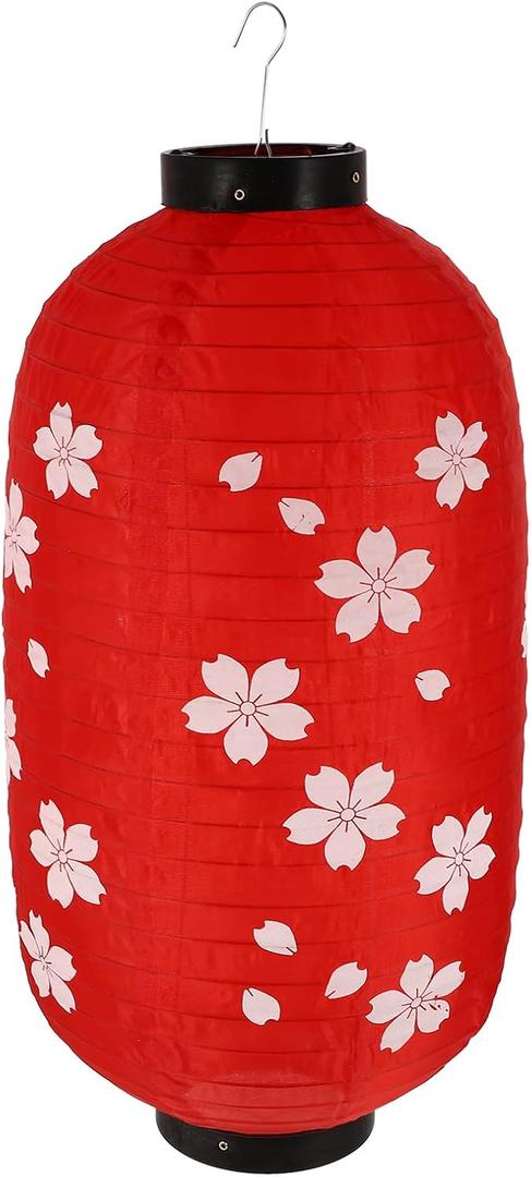 OSALADI Japanese Style Hanging Lantern Silk Lantern Cherry Blossoms Pendant 17.71X9.84X9.84In Decorative for Home Party Wedding Outdoor D Cor