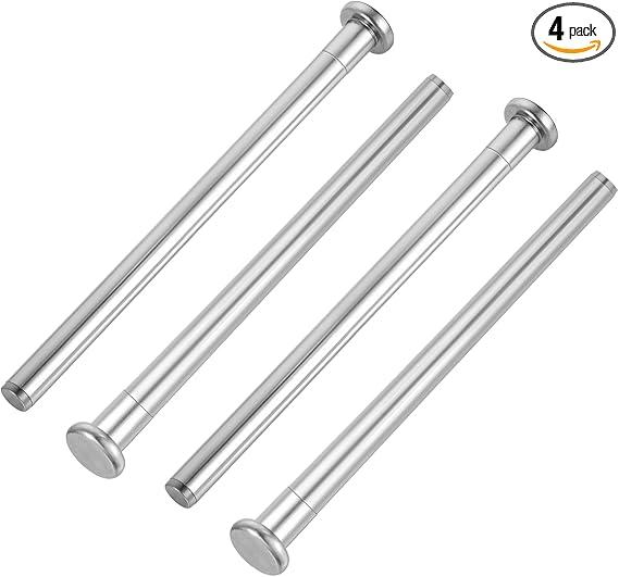 4 Pcs Door Hinge Pins, 3.5 Inches Hinge Mailbox Pin for Interior Door Security Replacement Outlet Stainless Steel Bushing Repair Kit for Repair and Replacement, Silver