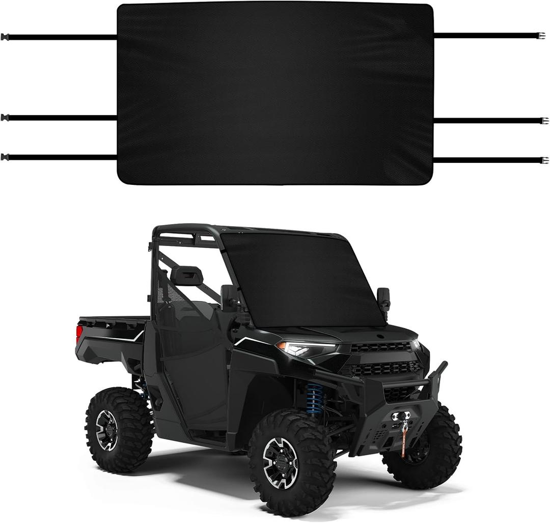 600D UTV Windshield Snow Cover Compatible with Polaris Ranger XP 1000 2017-2026 (Not RZR) & Can-Am Defender 2016-2026, Transport Windshield Protector for Ice and Snow