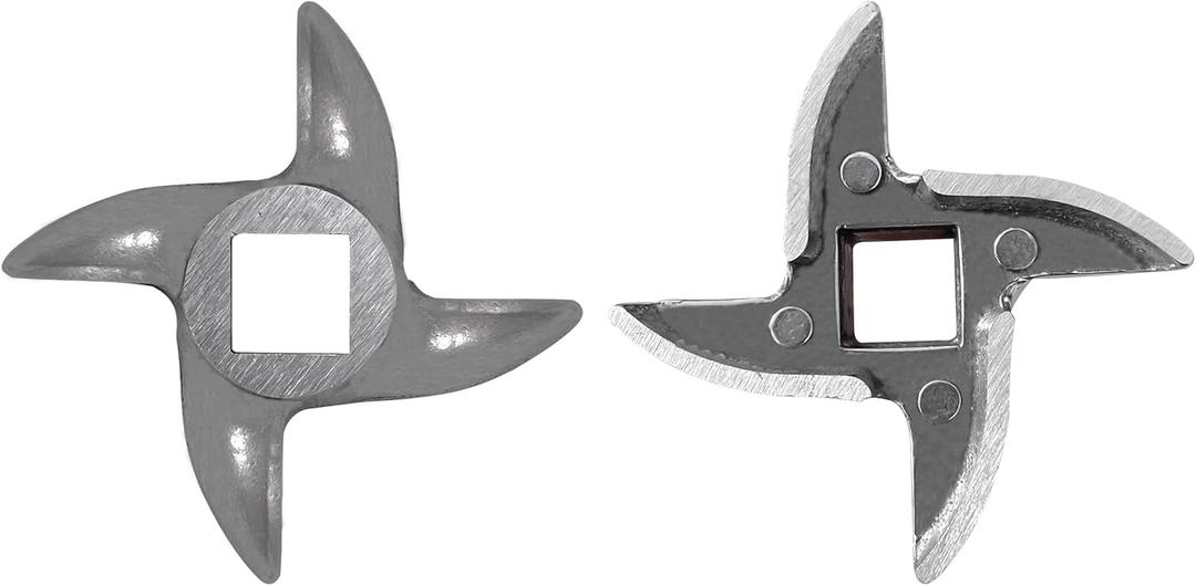 #8 Grinder Blade Stainless Steel Knife Cutter Replacement, Please check the size and shape(2 pc)