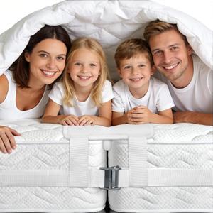 FeelAtHome Bed Bridge Twin to King Converter Kit - Twin XL to King Connector - Mattress Conversion Bridge with Adjustable Strap for Guest Room, Kids Room, Hotel(10" Class)
