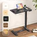 Overbed Bedside Table with Wheels, Electric Standing Desk Adjustable Height, Small Computer Desk for Home Office, Rolling Laptop Desk for Bed, Sofa, or Hospital Use (28"x16",Black)