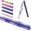 ZELUS 8' Folding Gymnastics Balance Beam, Floor Balance Beam w/Carry Handles Anti-Slip Base for Kids, Beginners & Professional Gymnasts (Star)