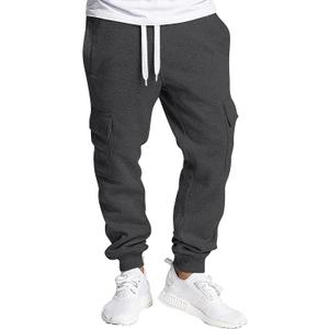 Southpole Men's Basic Active Cargo Jogger Pants, Fleece & Tech Woven Nylon (Medium, Heather Charcoal)