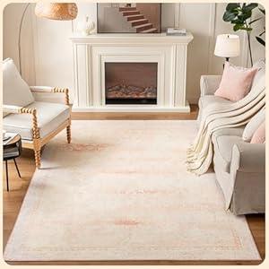 Istana 6x9 Area Rug - Pink Rugs for Living Room 6x9 - Foldable Boho Rugs for Bedroom - Stain Resistant Washable Rug - Eco-Friendly Area Rugs - Easy to Clean Living Room Rug