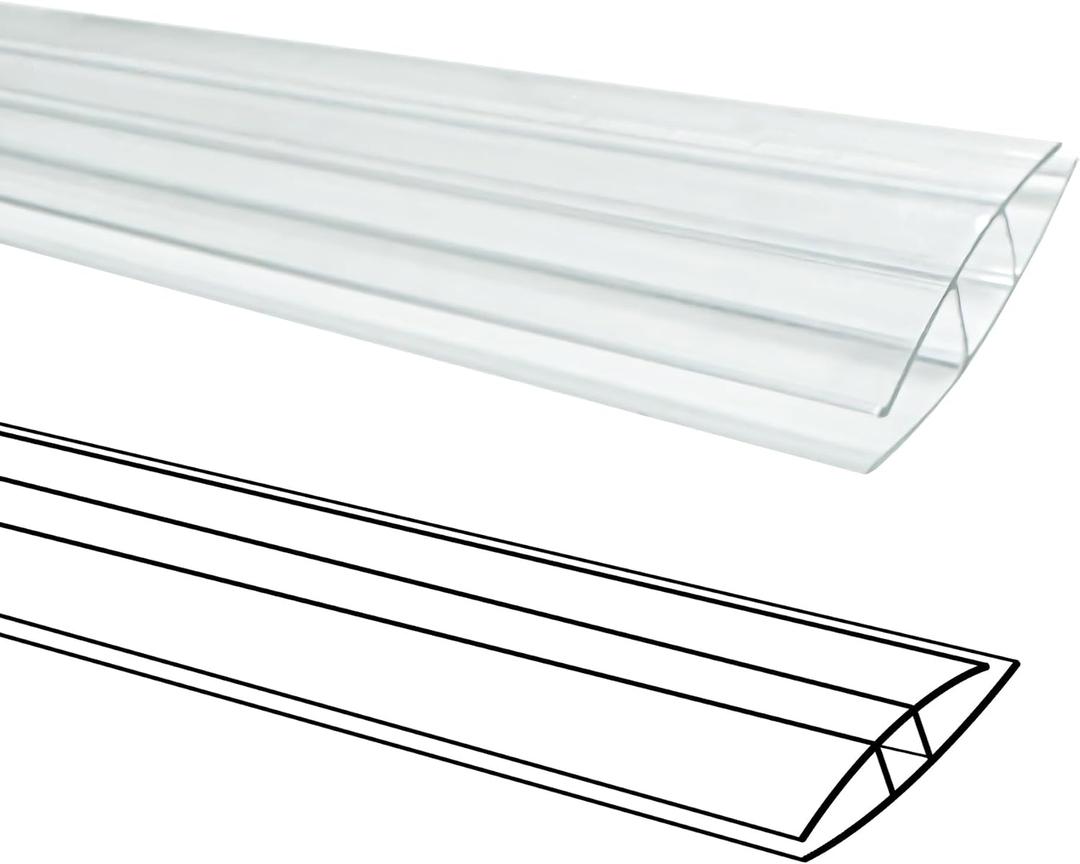 10 PCS Polycarbonate Greenhouse H-Clip Connectors 4ft Length, Fits 0.16 & 0.24 Twin-Wall Polycarbonate Panels Duty Dust, Rain & Moisture Protection Durable (H-Clip 4' 1.57 0.24)