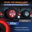Spare Tire Brake Light for 2007-2018 Jeep Wrangler JK JKU YJ TJ, 6 Ring 405PCS LED Wheel Lights, Plug-N-Play 3rd Third Brake Light,Red Rear Tail Brake Light for Jeep Wrangler JK JKU Accessories