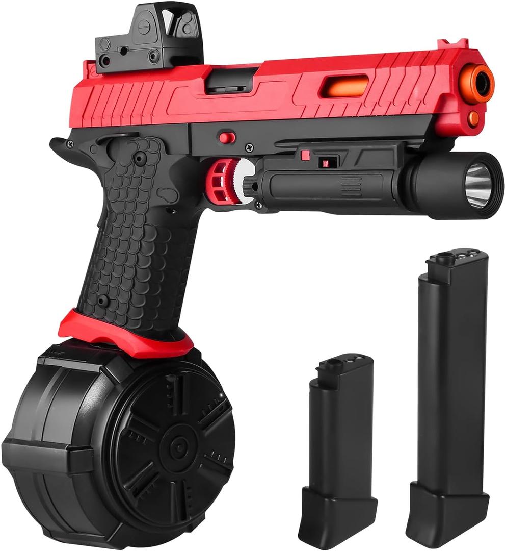 Electric Gel Toys New X5, Full Auto Splat-Blaster Includes Drum and Goggles for Outdoor Team Game, X2 Upgrade Version for Ages 14+, red