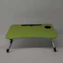 OHAHO Laptop Bed Desk, Foldable Lap Table with Cup Holder, Tablet Slot, Portable Stand for Working, Writing, Drawing (Green) (Green)