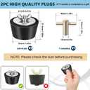 2 Pack Rubber Pool Winter Plugs with One T-Handle 1.5" 2" Pool Winterizing Plugs with Stainless Steel Screws Pool Return Jet Plug Inground & Above Ground Skimmer Plug for Pools
