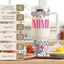 ROSTANTEN Mimi Gifts for Grandma Birthday Gifts for Mimi Grandma Gift Ideas from Grandkids for Mothers Day Christmas 40oz Travel Cup Insulated Tumbler with Lid & Straw (EXP 02/04/26)